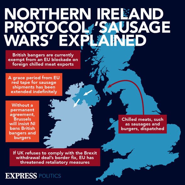 Carte expliquant le protocole sur l'Irlande du Nord et les récentes mesures prises par l'UE. 