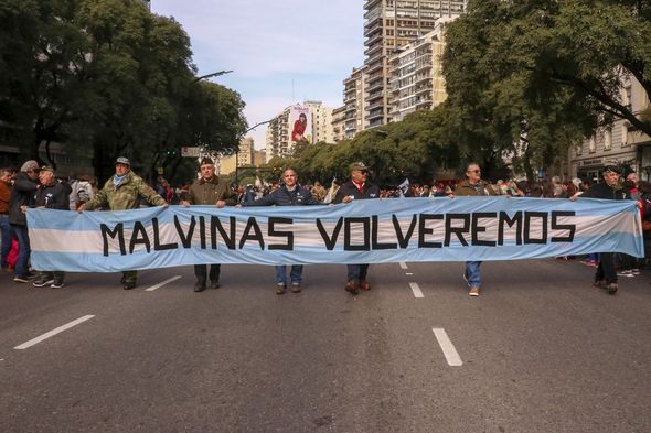 Protestations sur les Malouines aux Falklands