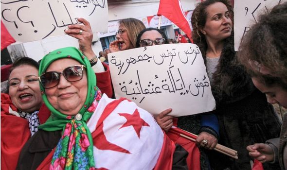 Photo de Tunisiens manifestant 