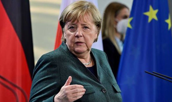 Angela Merkel s'exprimant lors d'un événement