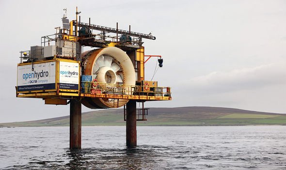 Énergie marémotrice : Les turbines sont placées sous l'eau et génèrent de l'énergie à partir de la force des vagues