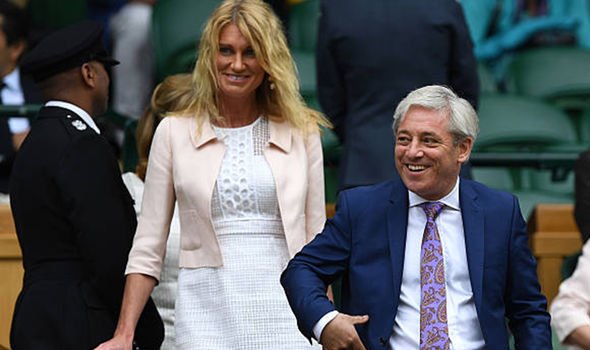 John et Sally Bercow à Wimbledon 2021.