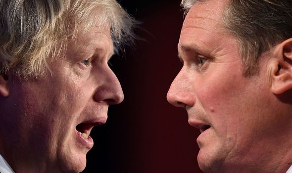 Photo de Keir Starmer et Boris Johnson face à face