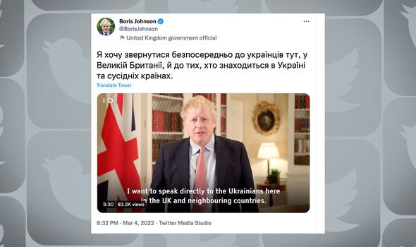 Boris Johnson sur Twitter