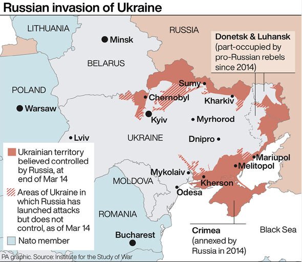 Carte de l'invasion russe de l'Ukraine