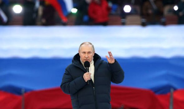 Vladimir Poutine s'adressant au public