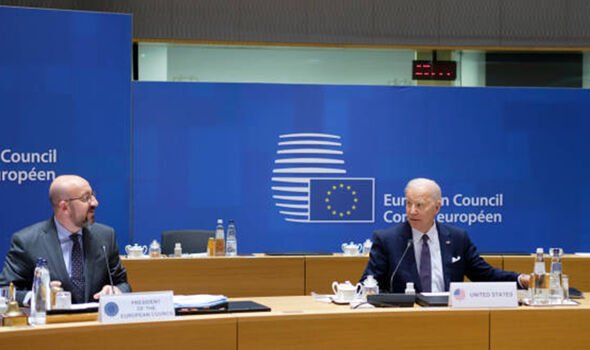 Joe Biden lors d'une réunion du Conseil européen.