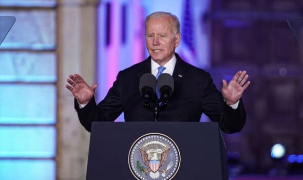 Joe Biden prononçant un discours à Varsovie