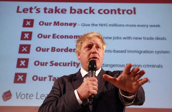 Boris Johnson faisant campagne avec Vote Leave lors du référendum de 2016.