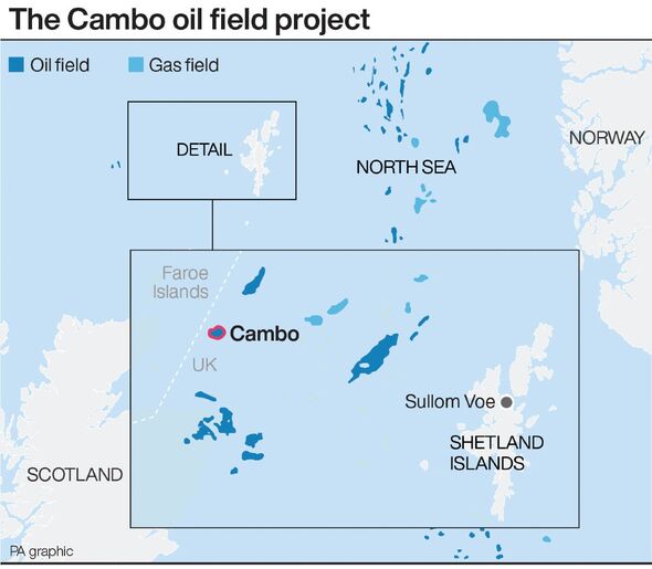 Carte du champ pétrolifère de Cambo