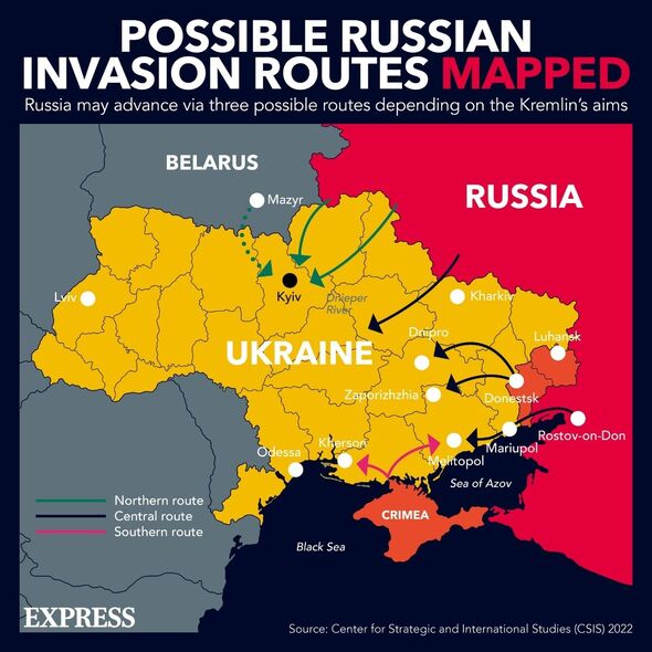 Carte d'invasion de la Russie 