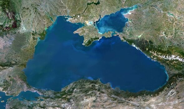 Image satellite montrant la mer Noire et le territoire ukrainien