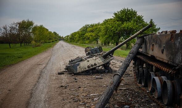 Un char russe détruit 