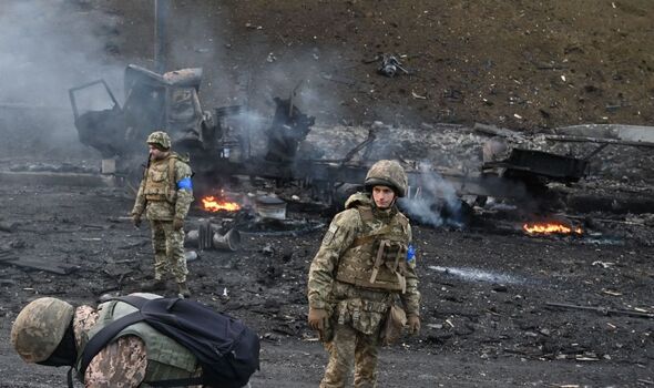 Les troupes ukrainiennes à Kiev