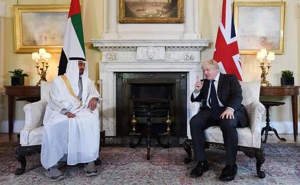 Sheikh Mohammed bin Zayed Al Nahyan et Boris Johnson.