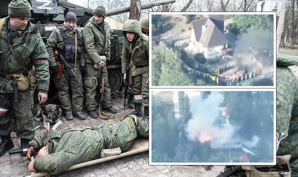 Les hommes de Poutine bombardés à un poste de contrôle alors que le village verdoyant était au centre d'une bataille dramatique