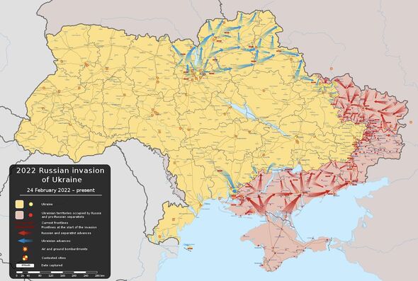 La guerre en Ukraine est cartographiée : Carte de contrôle russe