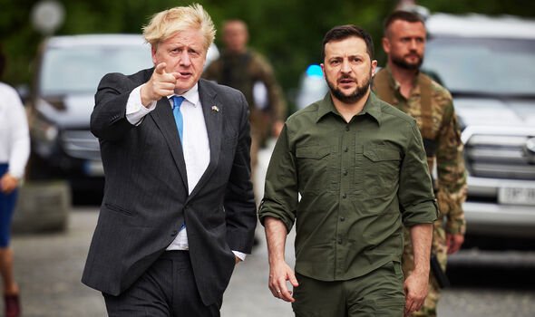 Boris Johnson et Volodymyr Zelensky.