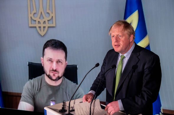 Boris Johnson et Volodymyr Zelensky.