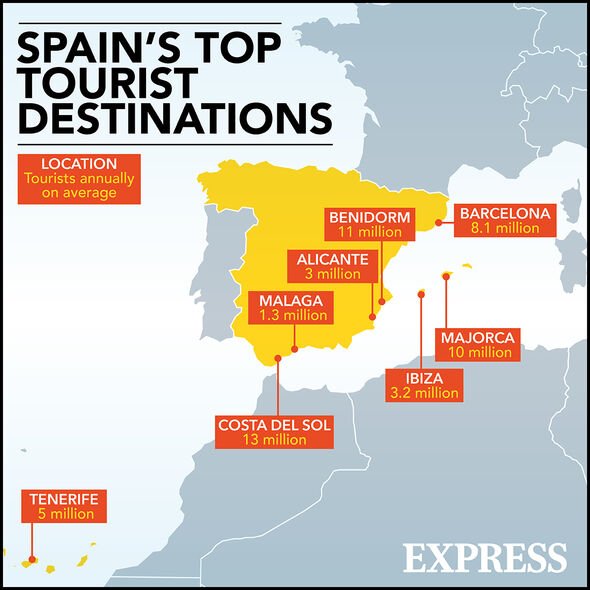 Une carte montrant l'Espagne.
