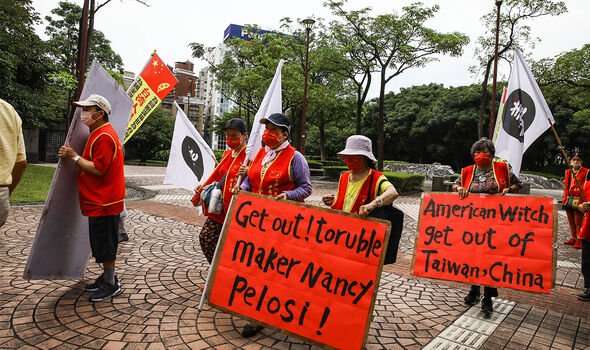 Des manifestants pro-chinois à Taiwan