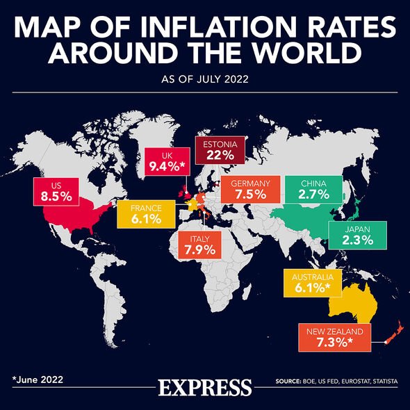 Carte des taux d'inflation dans le monde