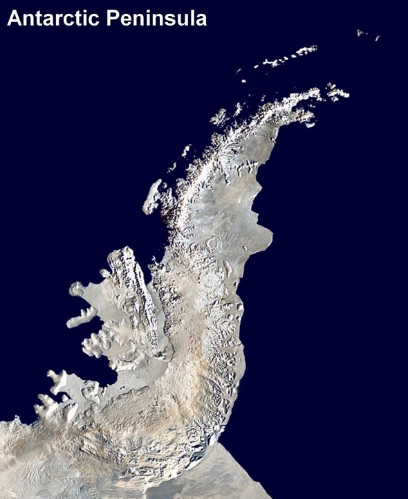 Une image satellite de la péninsule de l'Antarctique Ouest.