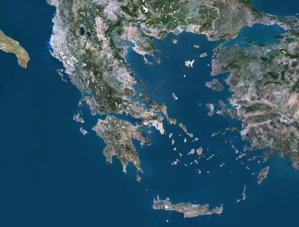 Vue satellite de la Grèce