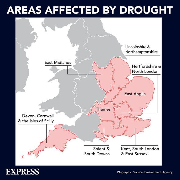 Une infographie sur les conditions de sécheresse au Royaume-Uni