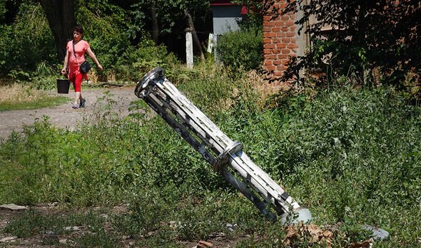 Bombe à fragmentation à Sloviansk