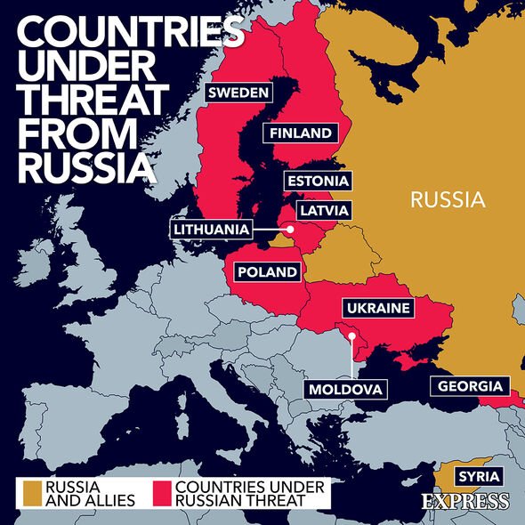 Quelques-uns des pays menacés par la Russie
