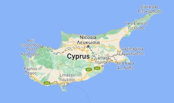 Une carte de Chypre.