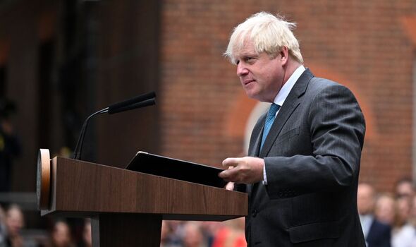 Boris Johnson s'adressant à la nation lors de son dernier discours en tant que Premier ministre britannique.