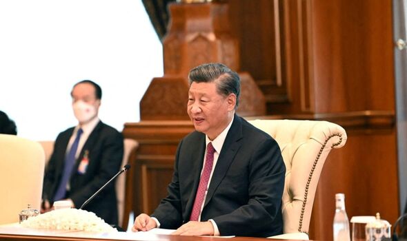 Xi Jinping au sommet de l'Organisation de coopération de Shanghai à Samarkand, en Ouzbékistan.