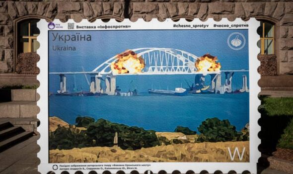 Carte postale de l'explosion du pont de Kerch