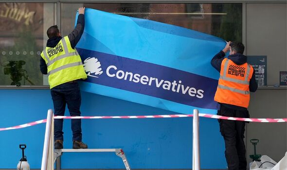 Photo d'un panneau du parti conservateur 