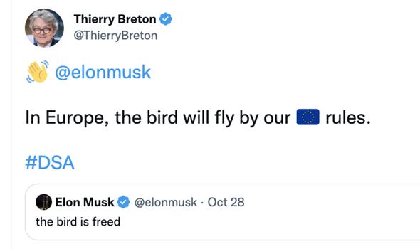 Thierry Breton a fait référence à la loi sur les services numériques de l'Union européenne, avec laquelle Elon Musk avait déjà donné son accord.