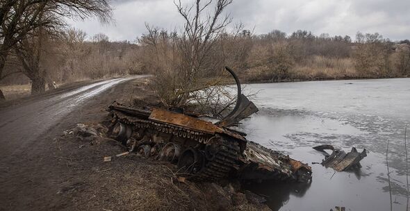 Un char russe détruit