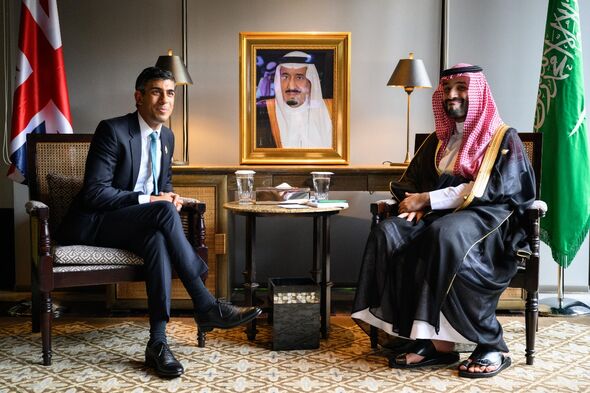 Le Premier ministre Rishi Sunak et le prince héritier Mohammed bin Salman