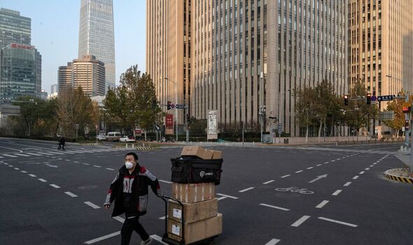 Photo de Pékin cette semaine, avec des rues vides.