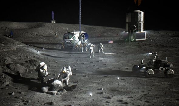 Vue d'artiste d'une base lunaire de la NASA
