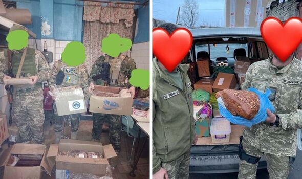 Ukraine : Les soldats reçoivent des vivres de la part des volontaires. 