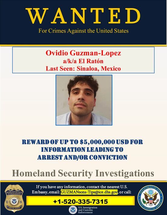Les États-Unis ont offert une prime de 4,2 millions de livres pour l'arrestation de Lopez. 