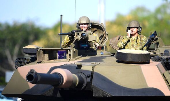 Un bataillon de chars américains Abrams M1. 