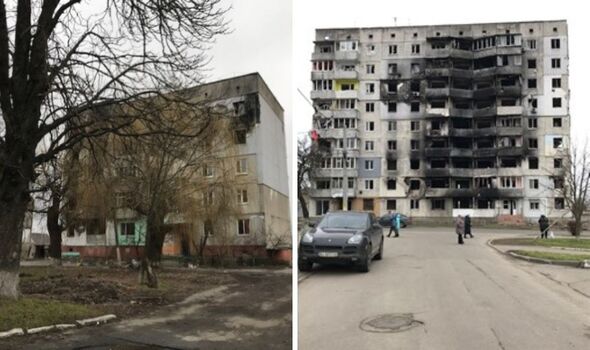 Ukraine. Les maisons, les écoles et les quartiers environnants portent tous les stigmates de la guerre