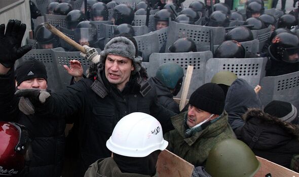 Vitali Klitschko photographié pendant les manifestations