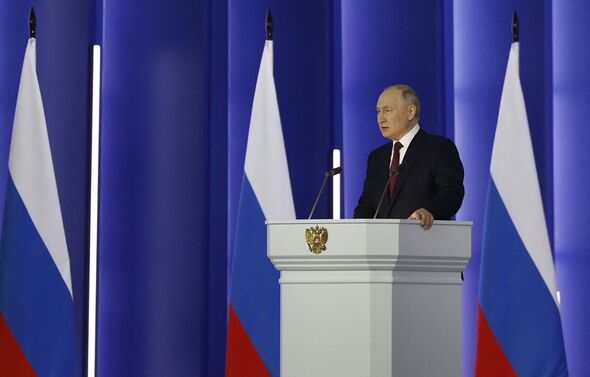 Vladimir Poutine photographié lors de son discours du 21 février 2023