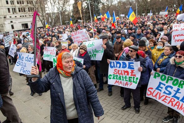 Manifestations anti-gouvernementales en Moldavie, février 2023