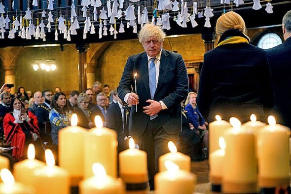 Boris Johnson à l'église
