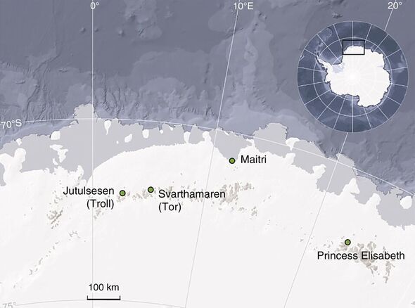 Carte des sites d'étude en Antarctique